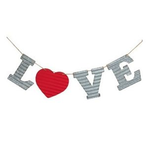 Love Corrugated Metal Banner Sign Decor Decoration